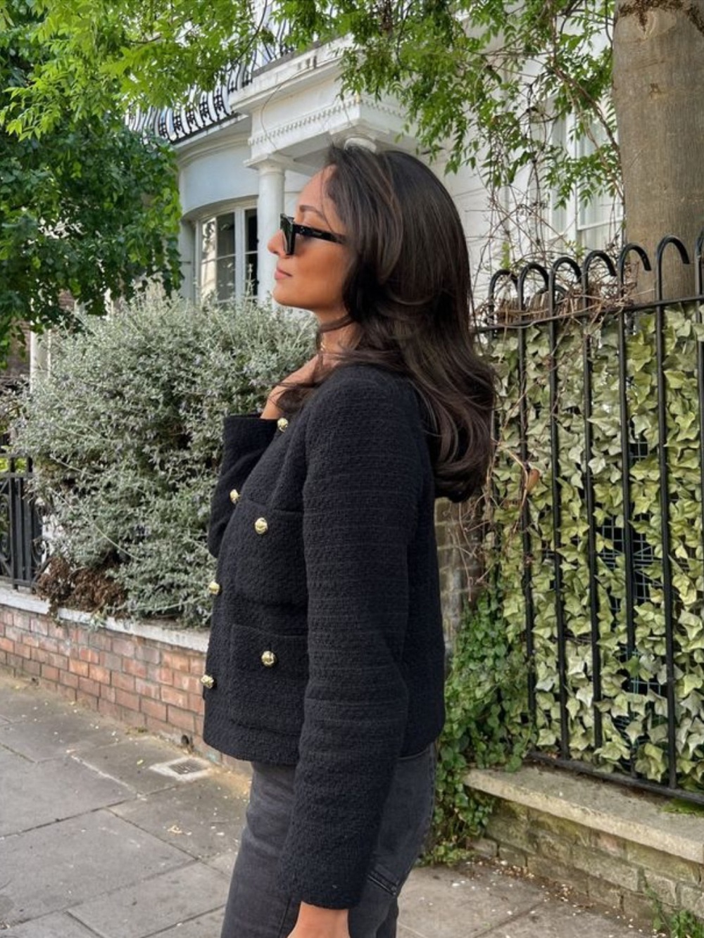 Mango balmain style tweed black jacket